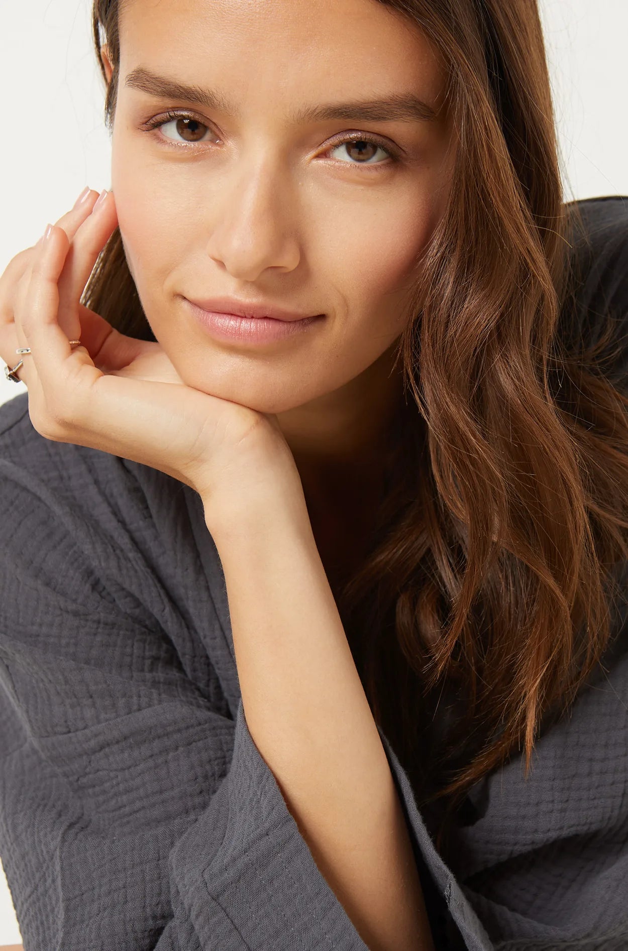 ETAM - חלוק בית כותנה VICKA אפור - MASHBIR//365