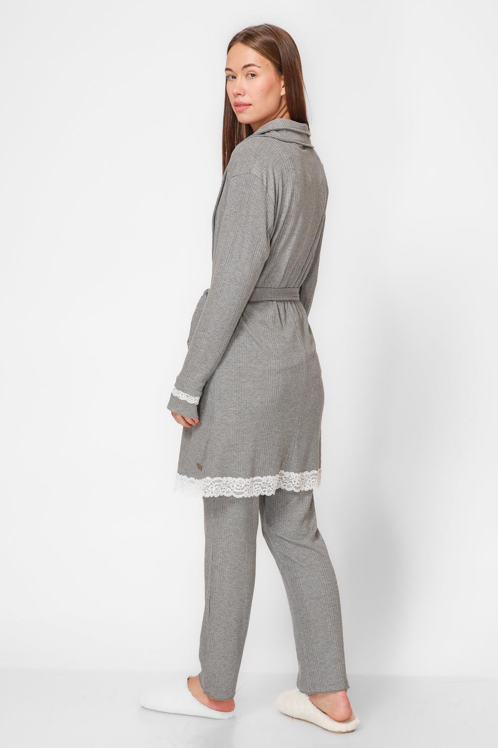 KENNETH COLE - חלוק מודל ריב בצבע אפור - MASHBIR//365