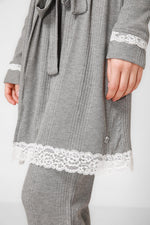 KENNETH COLE - חלוק מודל ריב בצבע אפור - MASHBIR//365