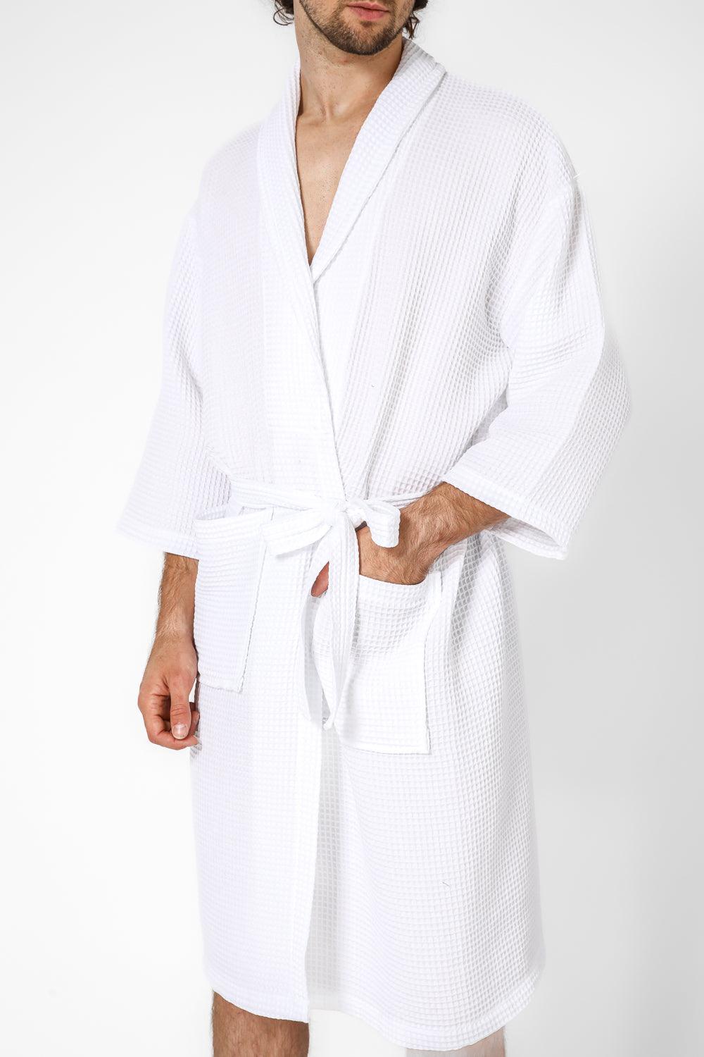 KENNETH COLE - חלוק רחצה יוניסקס בצבע לבן - MASHBIR//365