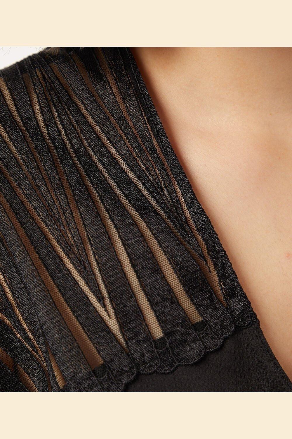 ETAM - חלוק סאטן EXQUISE שחור - MASHBIR//365