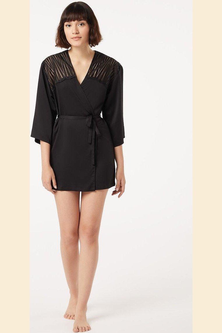 ETAM - חלוק סאטן EXQUISE שחור - MASHBIR//365