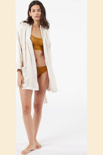 ETAM - חלוק סאטן עם בטנת פליז NEW SIBERIAN קרם - MASHBIR//365