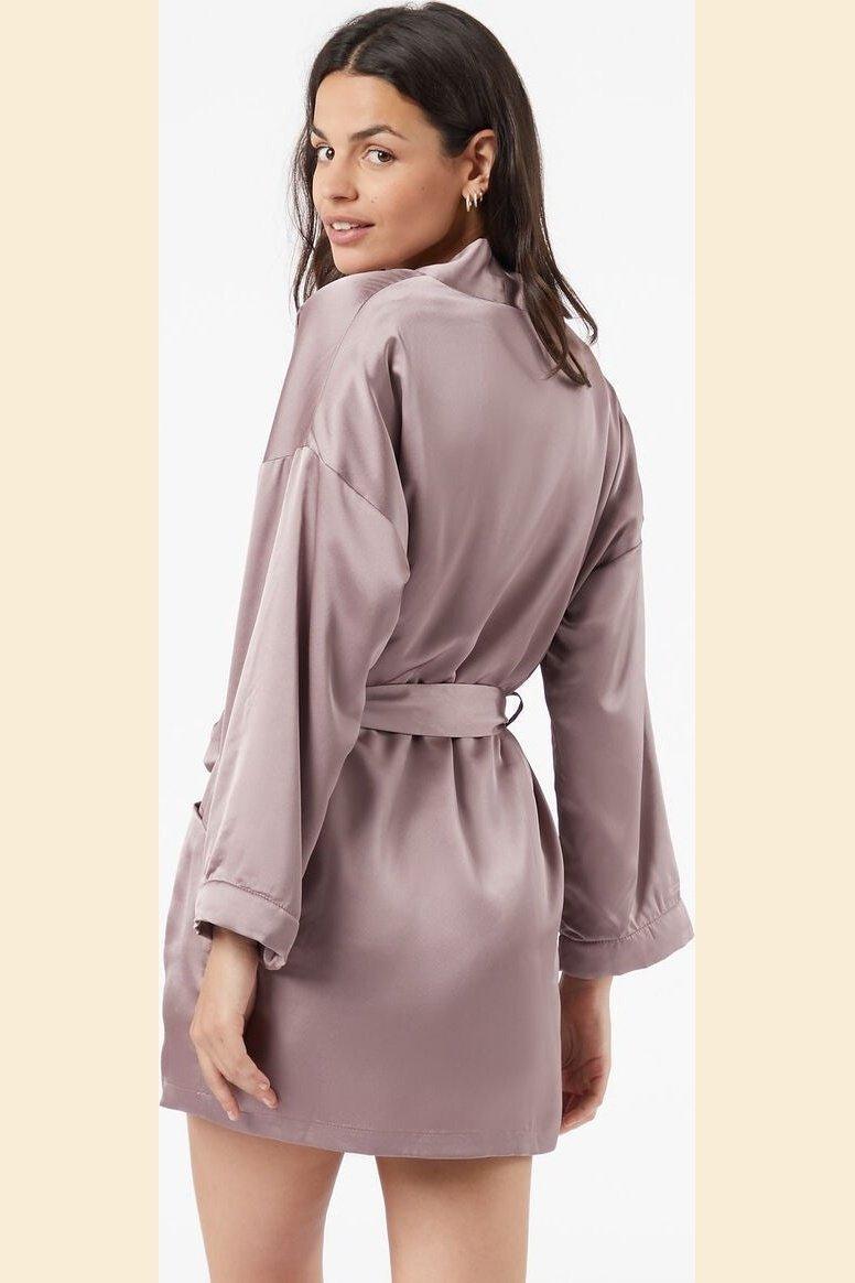 ETAM - חלוק סאטן עם בטנת פליז NEW SIBERIAN סגול - MASHBIR//365