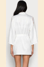 ETAM - חלוק סאטן משולב תחרה ESCALE לבן - MASHBIR//365