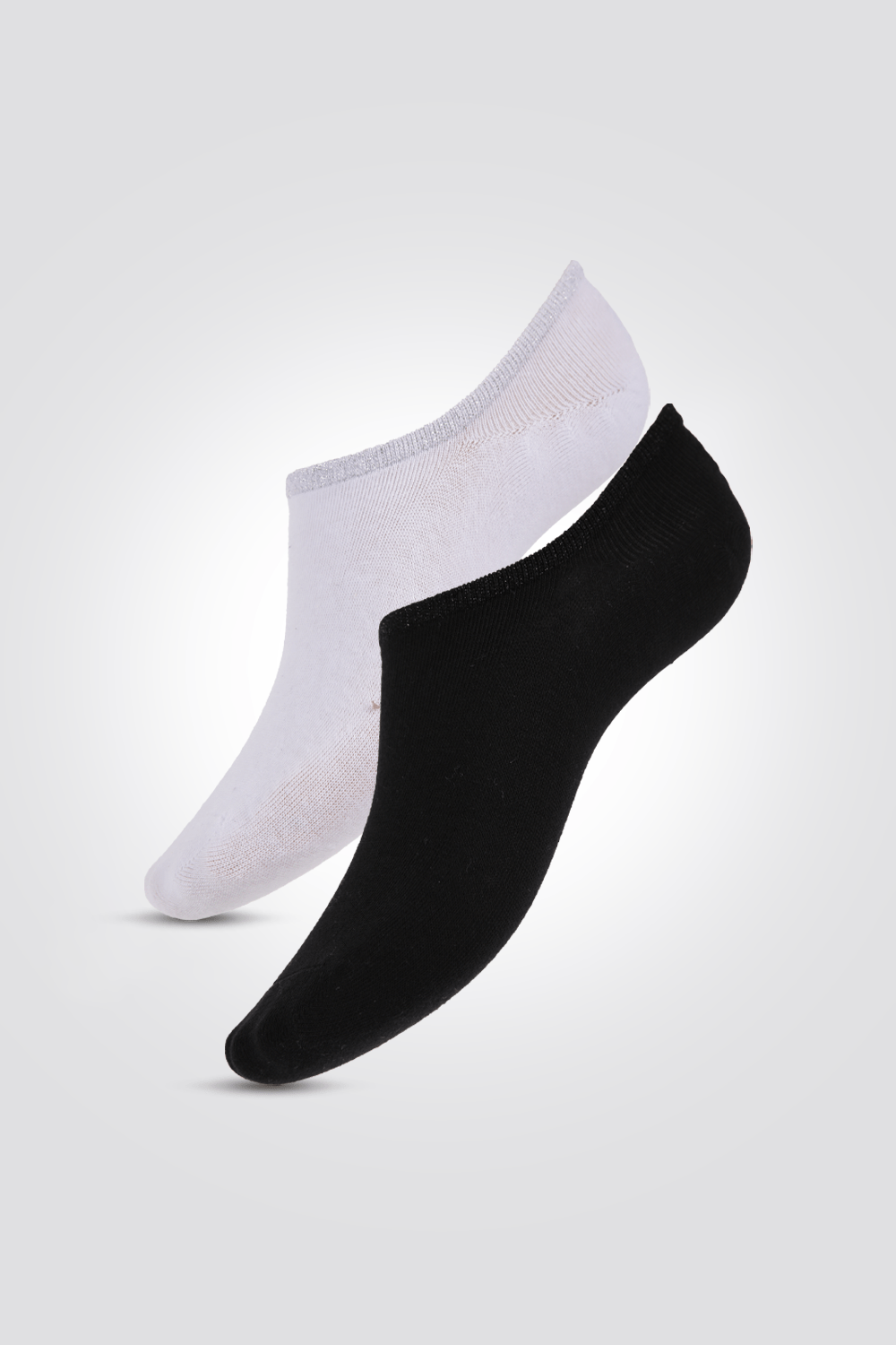 DELTA - מארז 2 גרבי קרסוליות לנשים בצבע שחור ואפור - MASHBIR//365