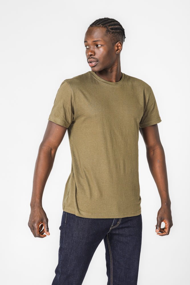 KENNETH COLE - מארז 2 חולצות בייסיק קצרות לגברים בצבע ירוק זית - MASHBIR//365