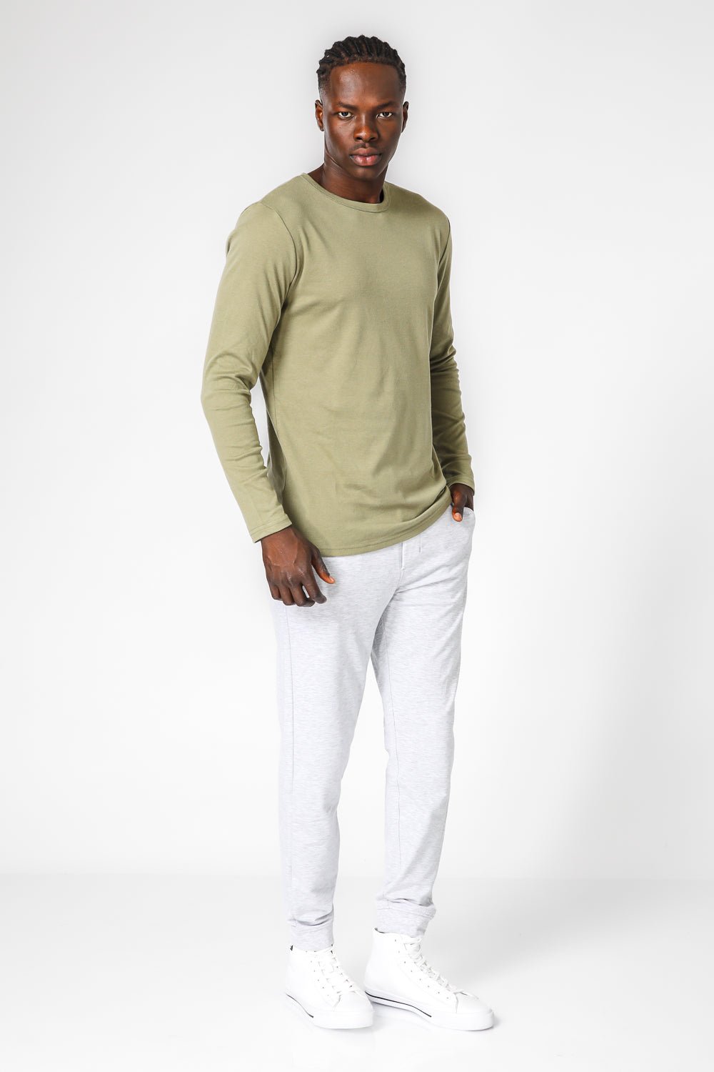 DELTA - מארז 2 חולצות פלנל צווארון עגול בצבע ירוק - MASHBIR//365