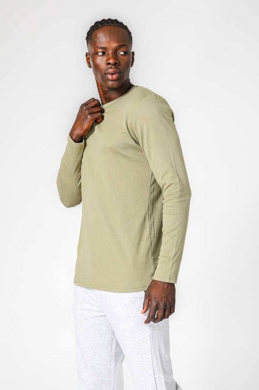 DELTA - מארז 2 חולצות פלנל צווארון עגול בצבע ירוק - MASHBIR//365
