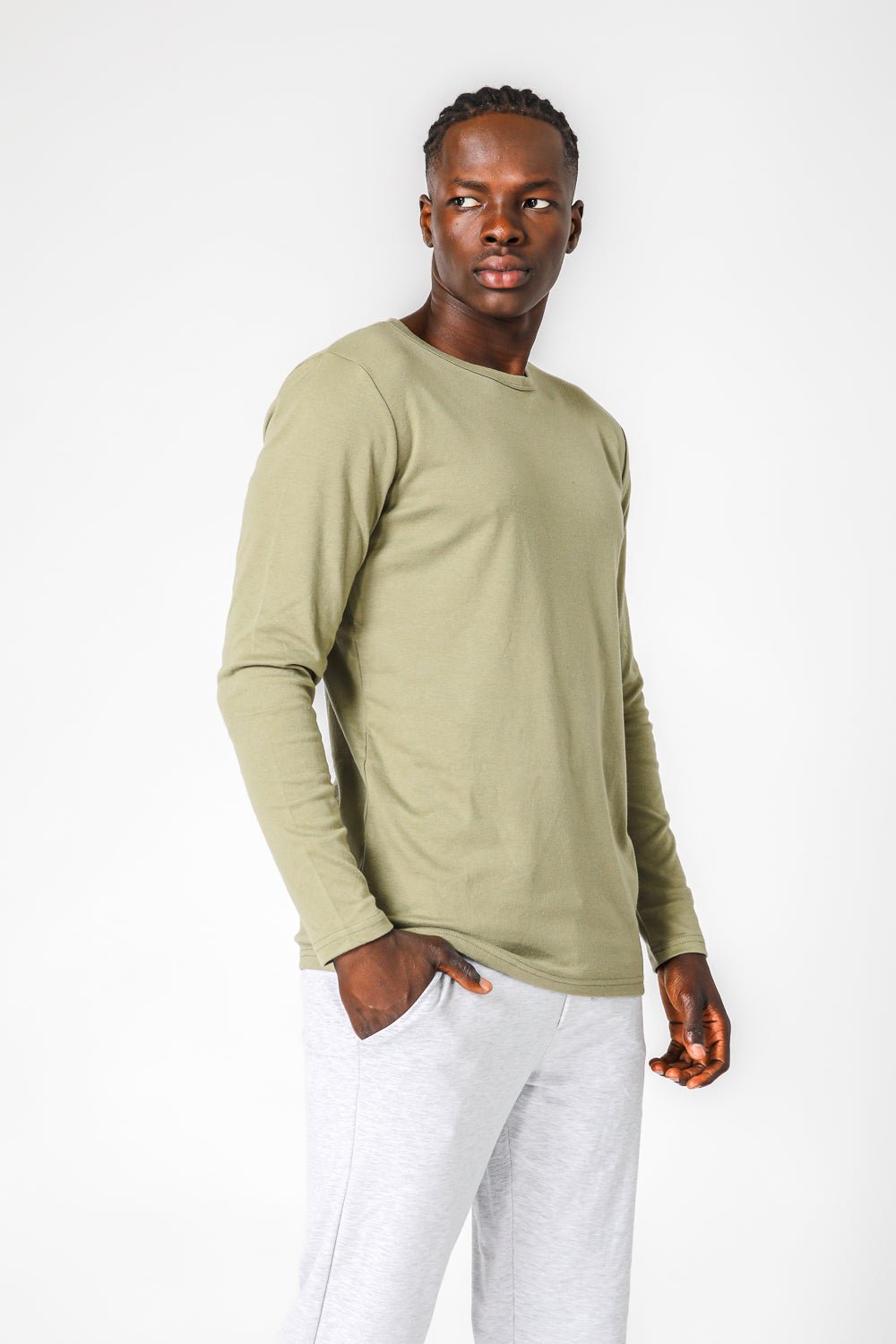 DELTA - מארז 2 חולצות פלנל צווארון עגול בצבע ירוק - MASHBIR//365