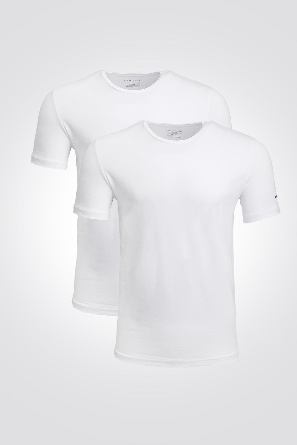 KENNETH COLE - מארז 2 חולצות צווארון עגול בצבע לבן - MASHBIR//365