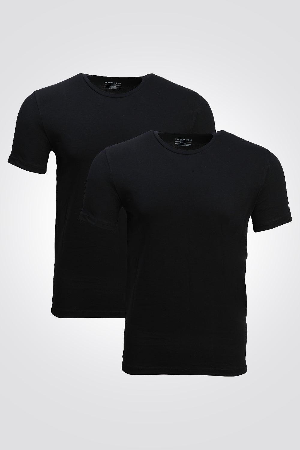 KENNETH COLE - מארז 2 חולצות צווארון עגול בצבע שחור - MASHBIR//365