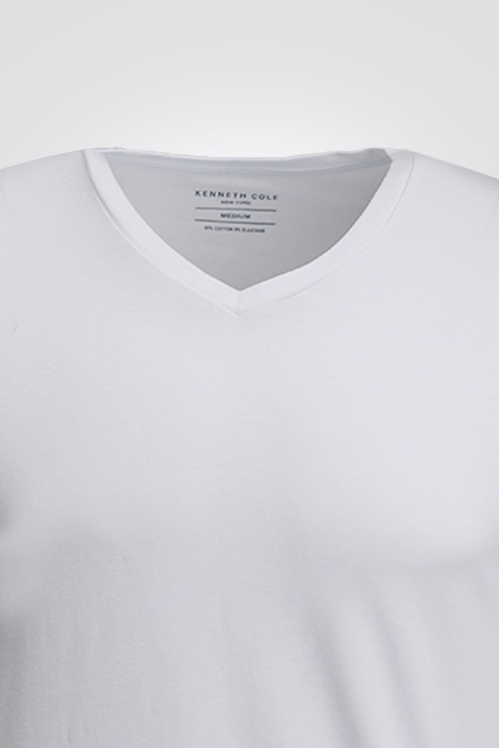 KENNETH COLE - מארז 2 חולצות צווארון V בצבע לבן - MASHBIR//365