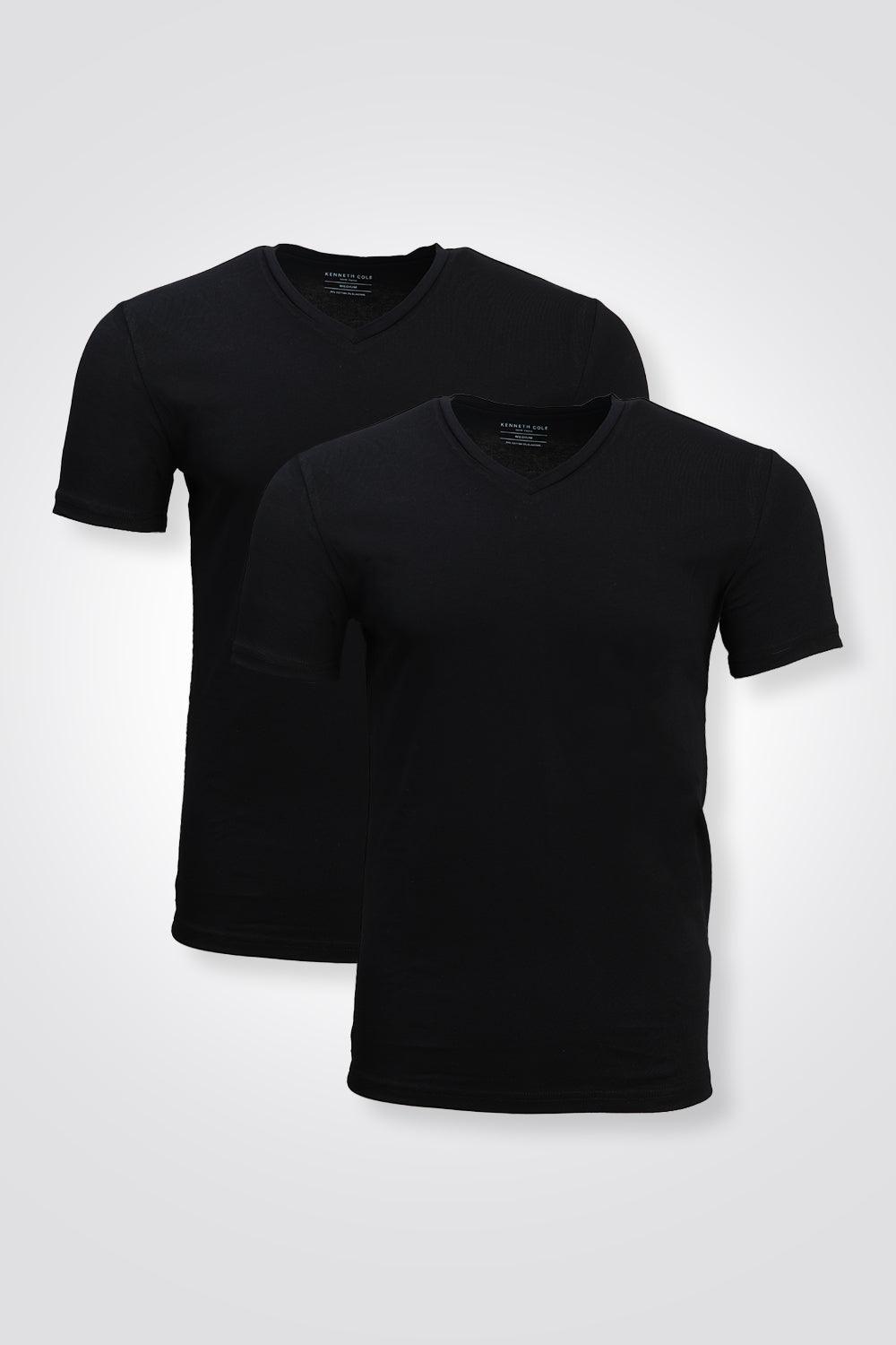 KENNETH COLE - מארז 2 חולצות צווארון V שחור - MASHBIR//365