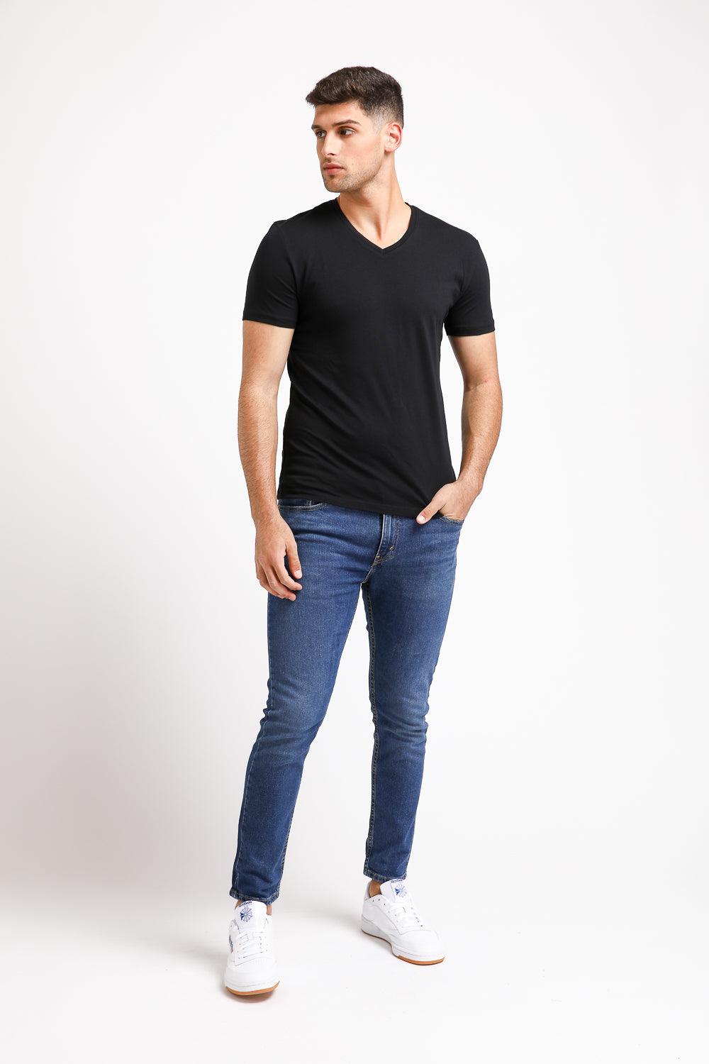 KENNETH COLE - מארז 2 חולצות צווארון V שחור - MASHBIR//365