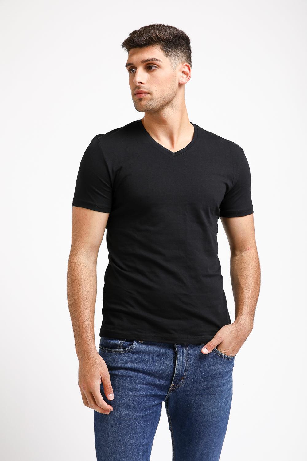 KENNETH COLE - מארז 2 חולצות צווארון V שחור - MASHBIR//365