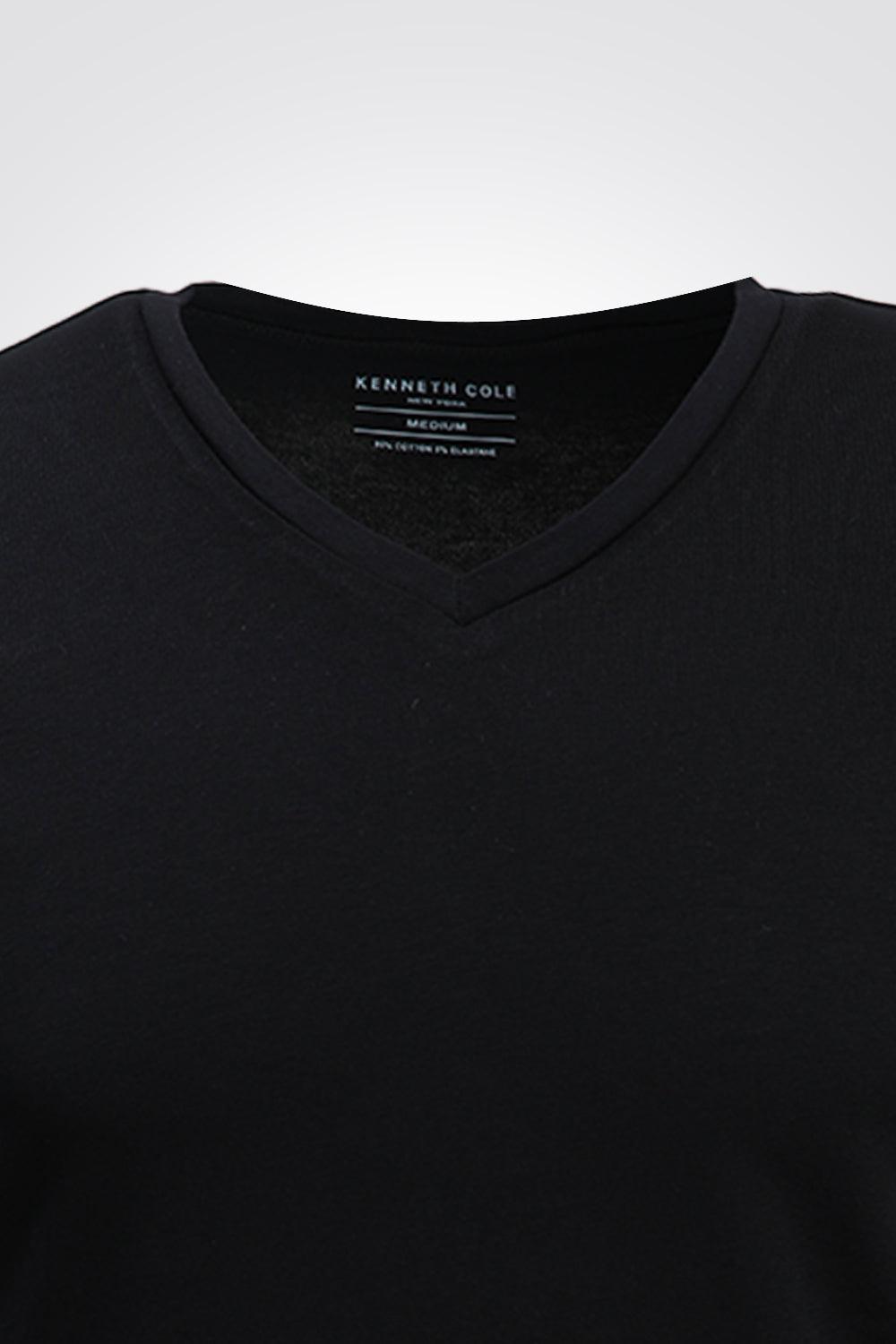 KENNETH COLE - מארז 2 חולצות צווארון V שחור - MASHBIR//365