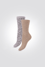 DELTA - מארז 2 זוגות גרבי מגבת ANIMAL PRINT - MASHBIR//365