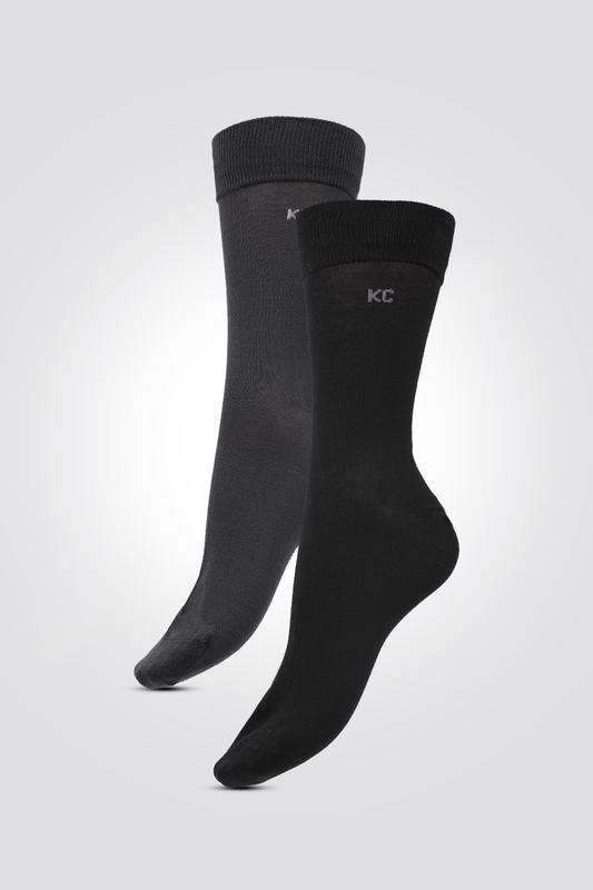 KENNETH COLE - מארז 2 זוגות גרביים ארוכות בצבע שחור ואפור - MASHBIR//365