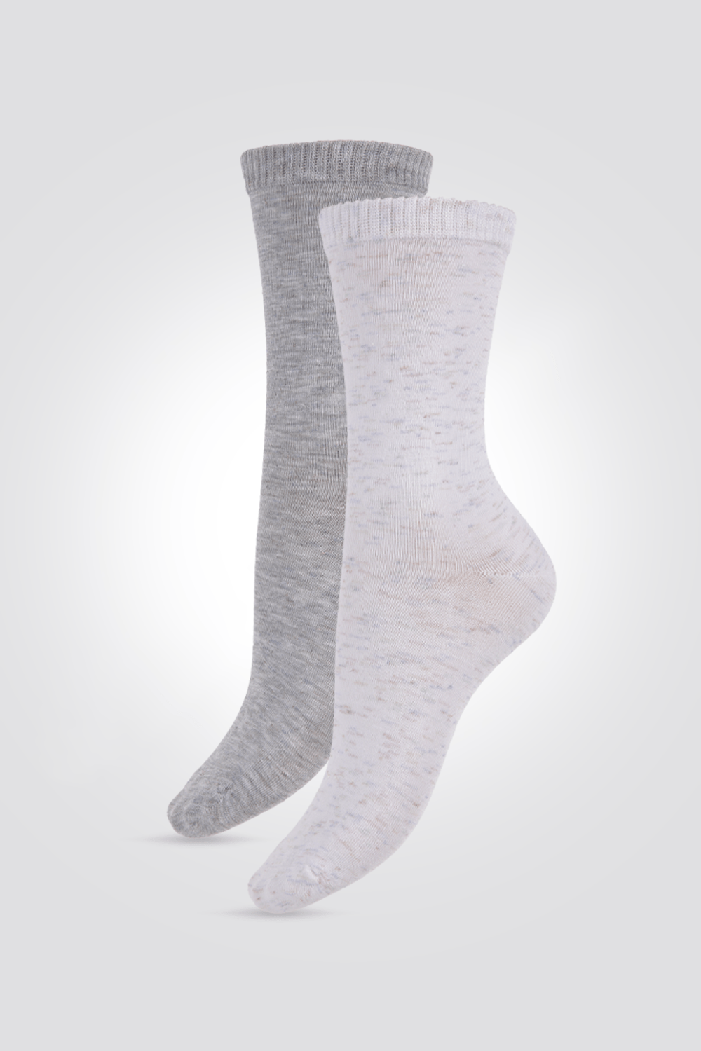 DELTA - מארז 2 זוגות גרביים גבוהות לורקס לנשים בצבע אפור - MASHBIR//365