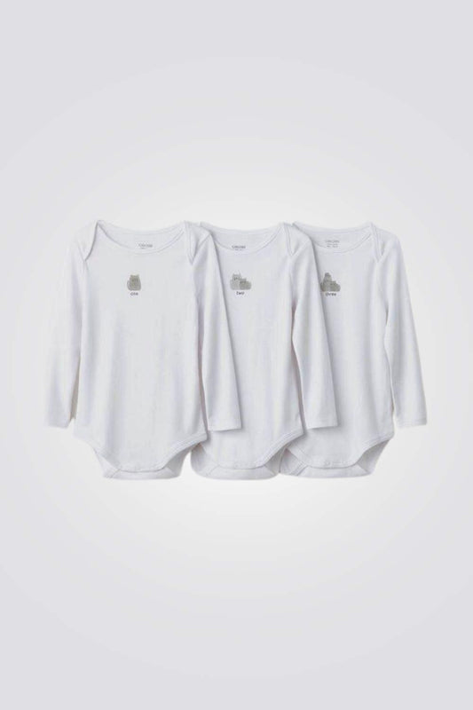 OBAIBI - מארז 3 בגדי גוף בצבע לבן - MASHBIR//365