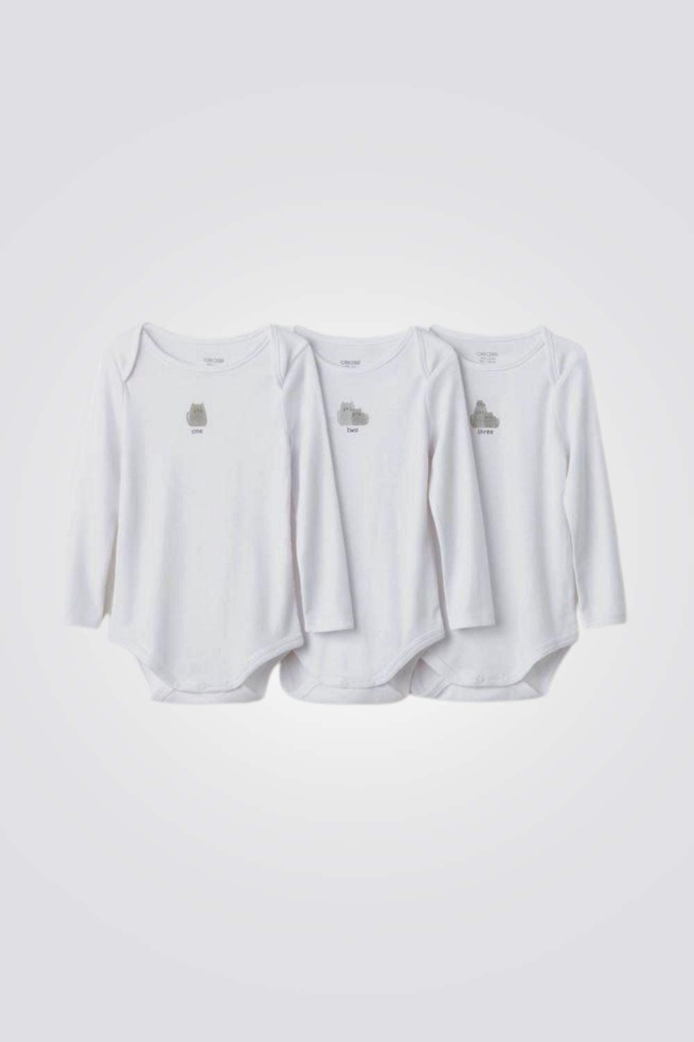 OBAIBI - מארז 3 בגדי גוף בצבע לבן - MASHBIR//365