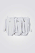 OBAIBI - מארז 3 בגדי גוף בצבע לבן - MASHBIR//365