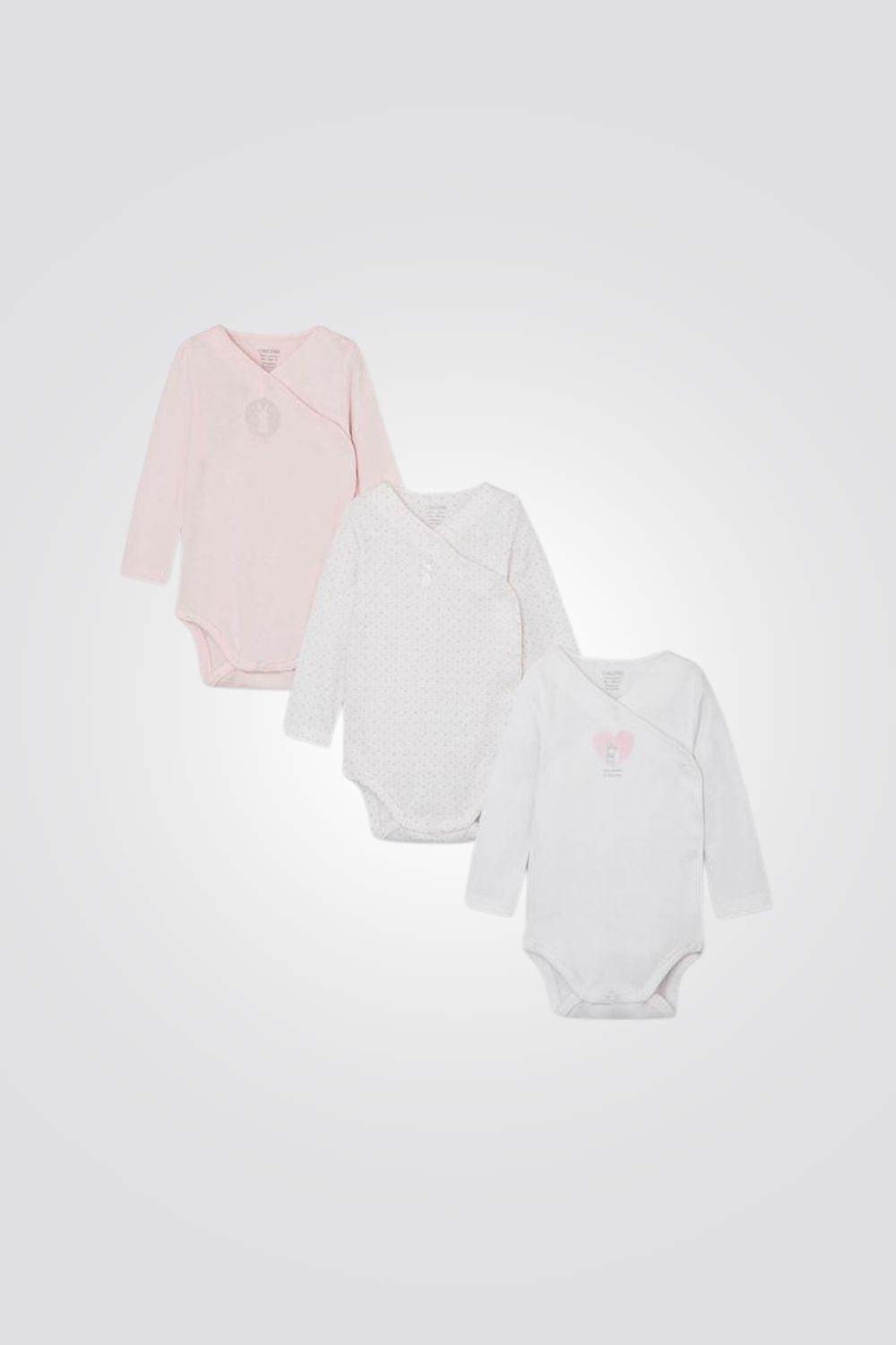 OBAIBI - מארז 3 בגדי גוף שרוול ארוך לתינוקות - MASHBIR//365