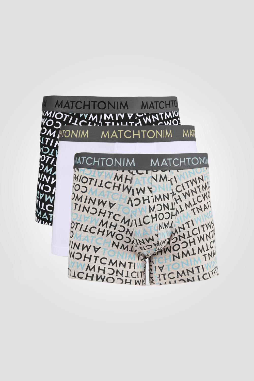 DELTA - מארז 3 בוקסרים צמודים MODERN STYLE לוגו - MASHBIR//365