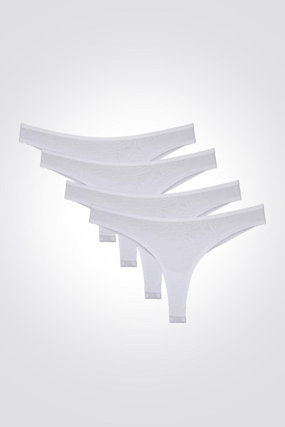 DELTA - מארז 4 תחתוני חוטיני BASIC PACK בצבע לבן - MASHBIR//365