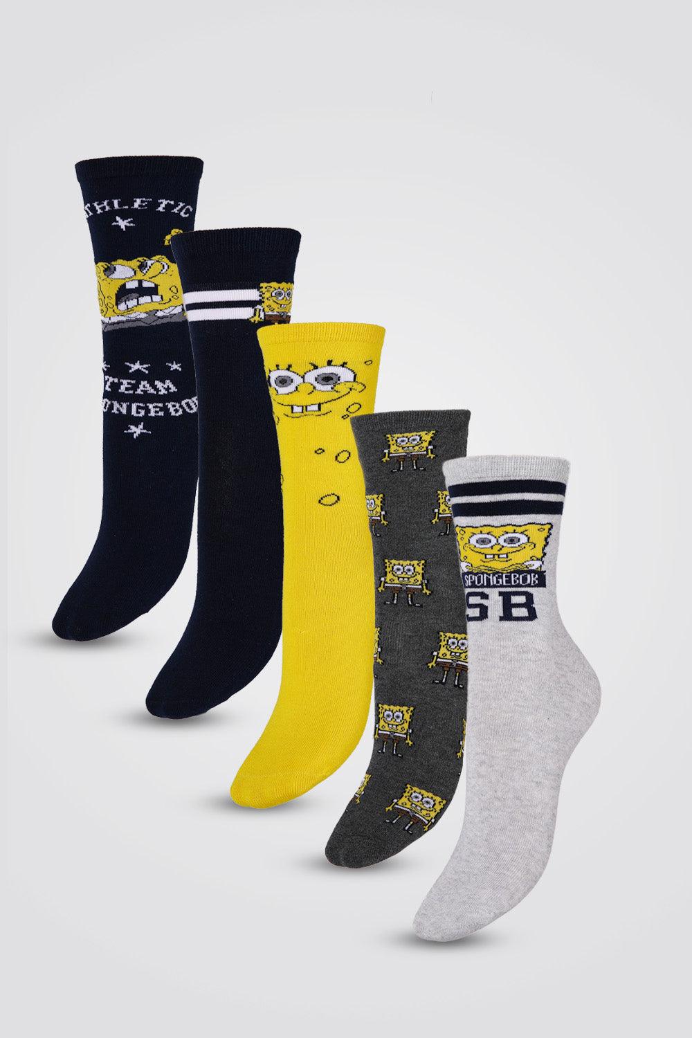 DELTA - מארז 5 גרביים באורך רגיל בוב ספוג - MASHBIR//365