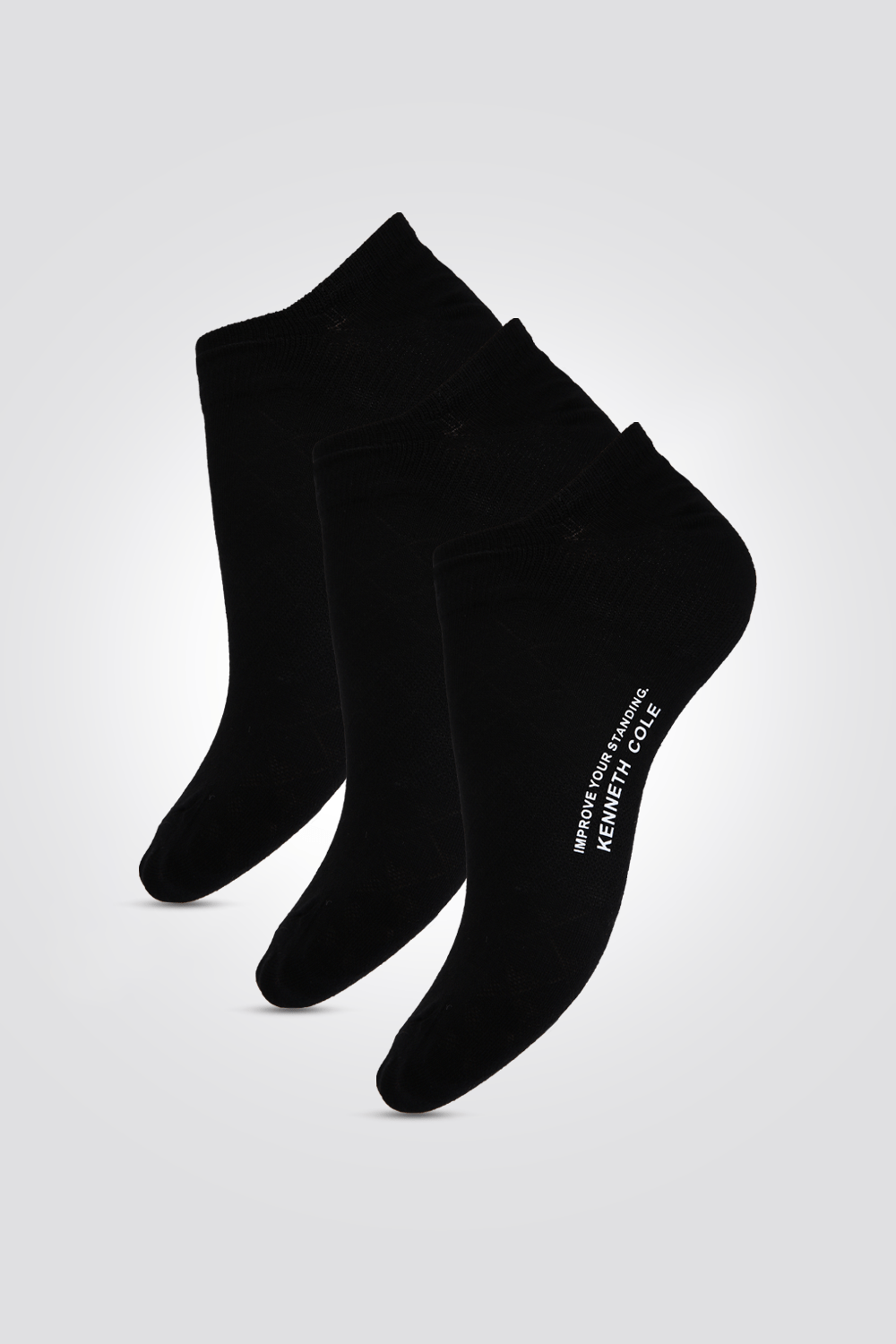 KENNETH COLE - מארז גרבי סניקרס חלקות לגברים בצבע שחור - MASHBIR//365