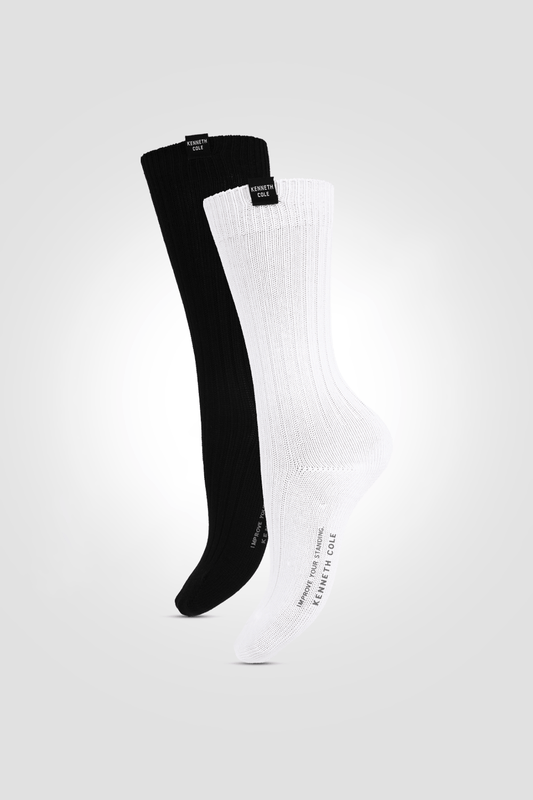 KENNETH COLE - מארז גרבי חותלות לנשים בצבע שחור ולבן - MASHBIR//365