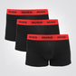 HUGO BOSS - מארז שלישיית בוקסרים קצרים צמודים בצבע שחור ואדום - MASHBIR//365 - 2