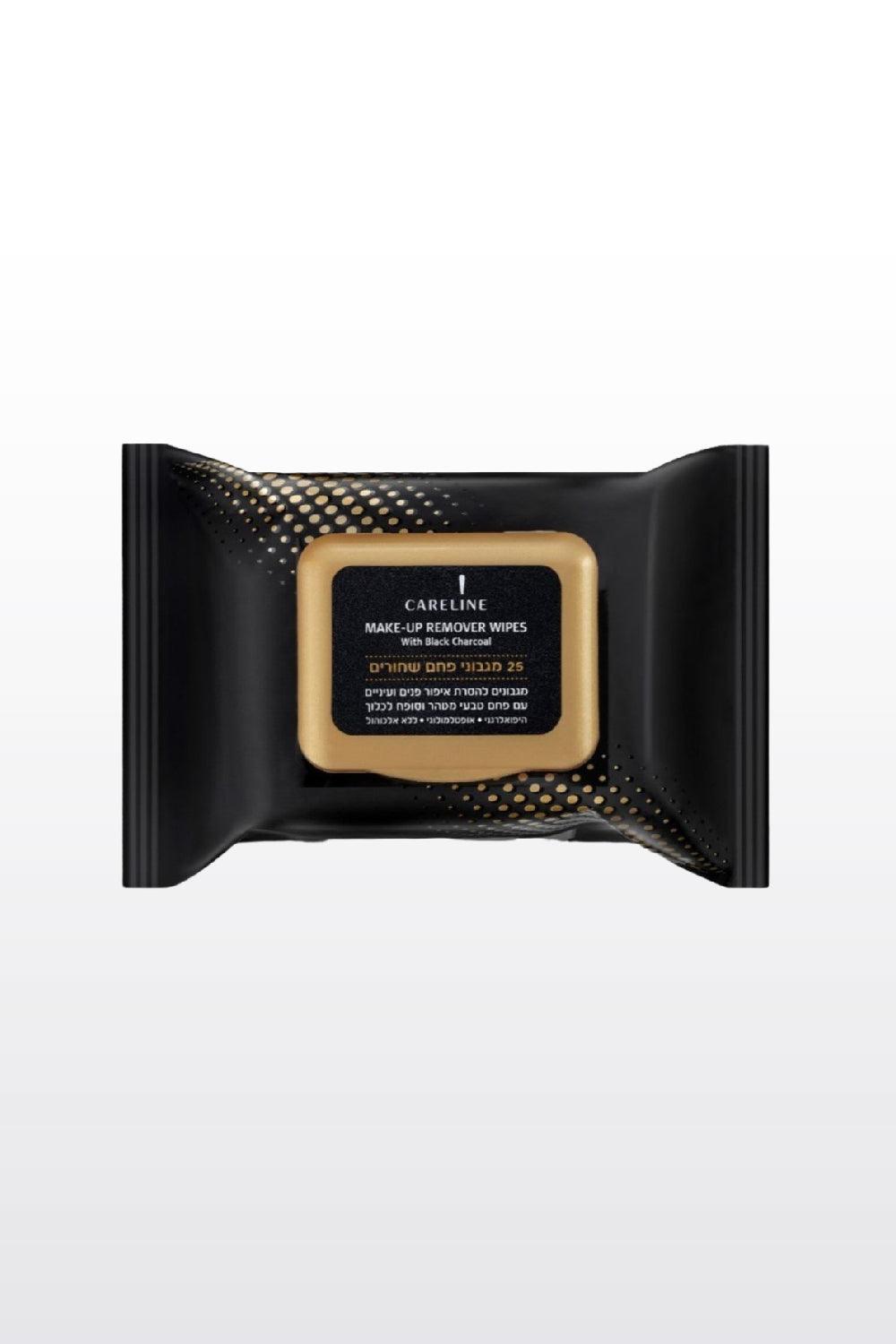CARELINE - מגבוני פחם שחורים להסרת איפור פנים ועיניים 25 יחידות - MASHBIR//365