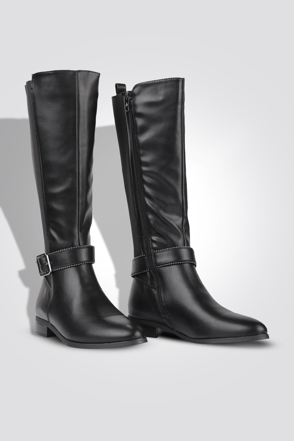 LADY COMFORT - מגף עקב+לייקרה בצבע שחור - MASHBIR//365