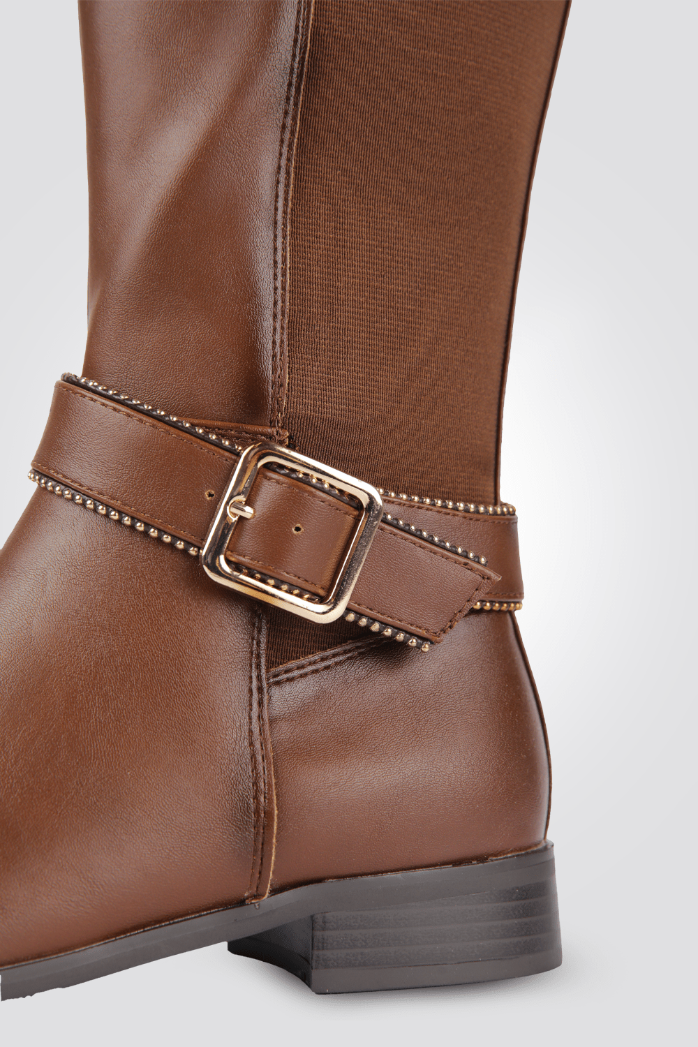 LADY COMFORT - מגף עקב+לייקרה בצבע חום - MASHBIR//365