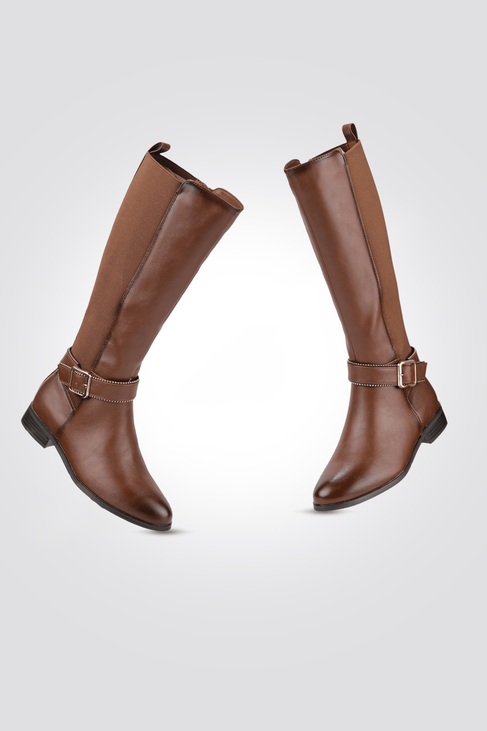 LADY COMFORT - מגף עקב+לייקרה בצבע חום - MASHBIR//365