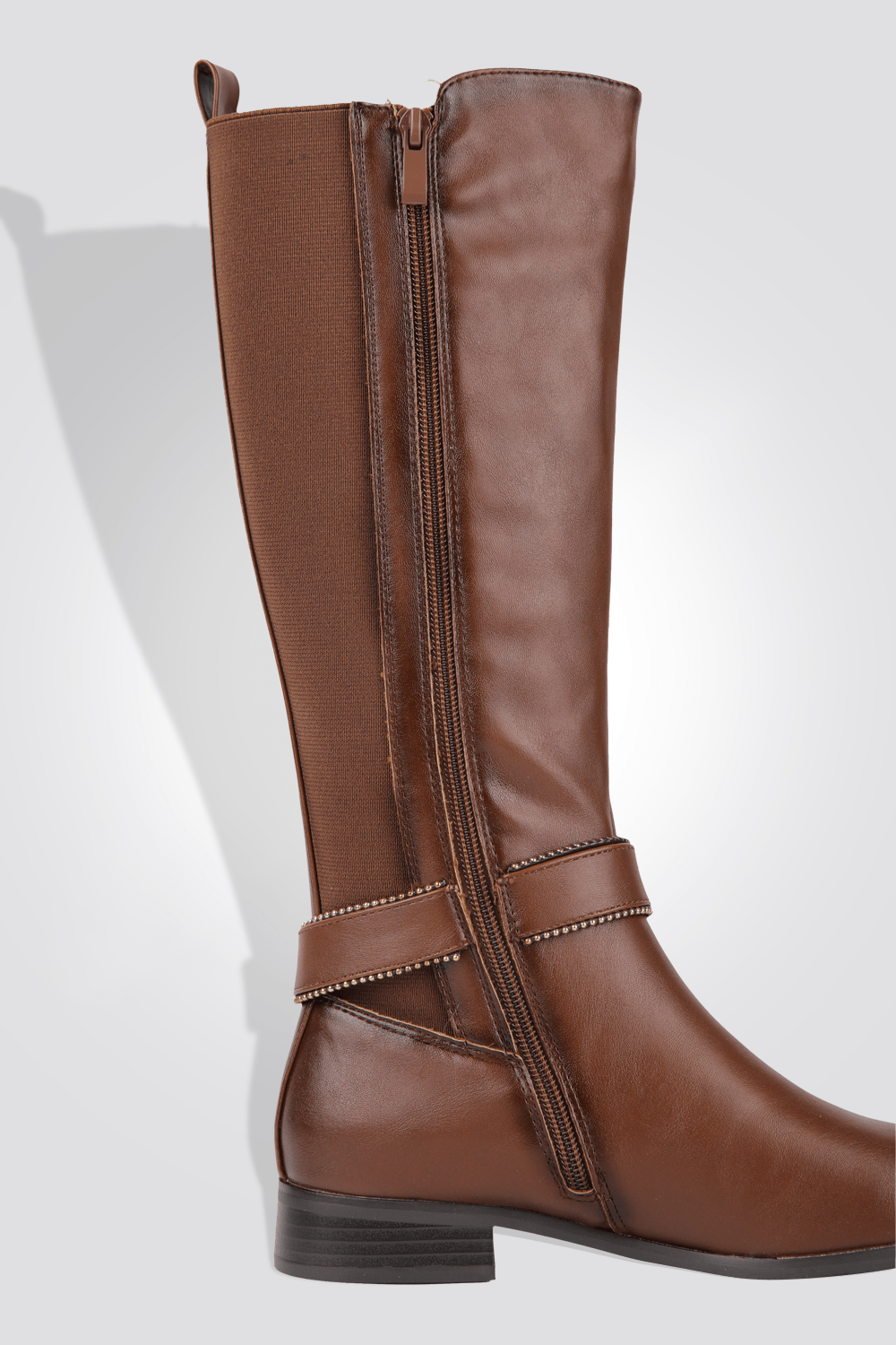 LADY COMFORT - מגף עקב+לייקרה בצבע חום - MASHBIR//365