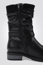 LADY COMFORT - מגף לנשים עם רצועות בצבע שחור - MASHBIR//365