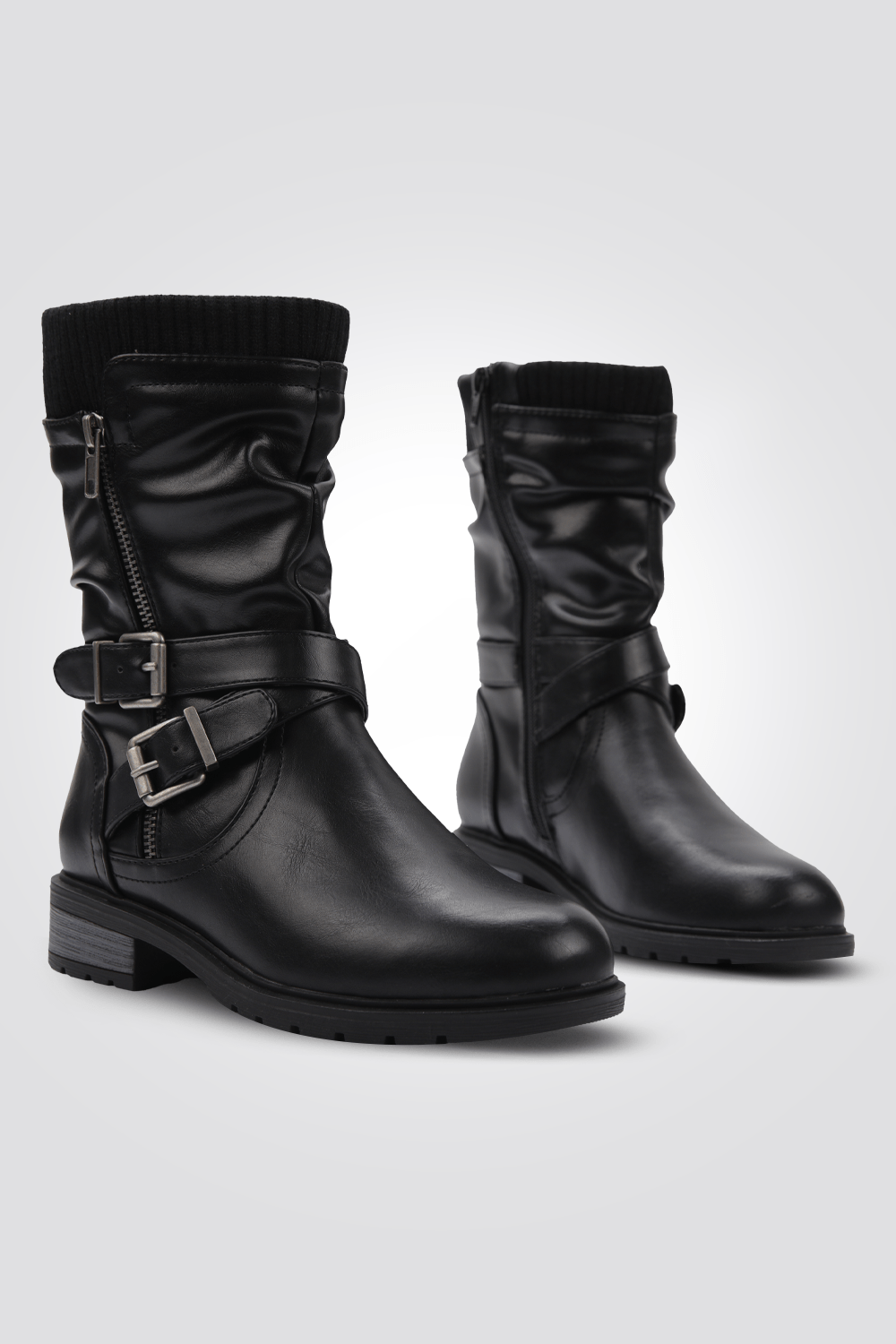 LADY COMFORT - מגף לנשים עם רצועות בצבע שחור - MASHBIR//365