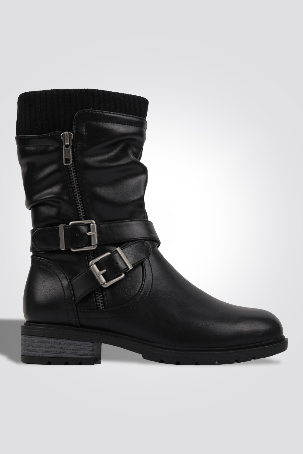 LADY COMFORT - מגף לנשים עם רצועות בצבע שחור - MASHBIR//365