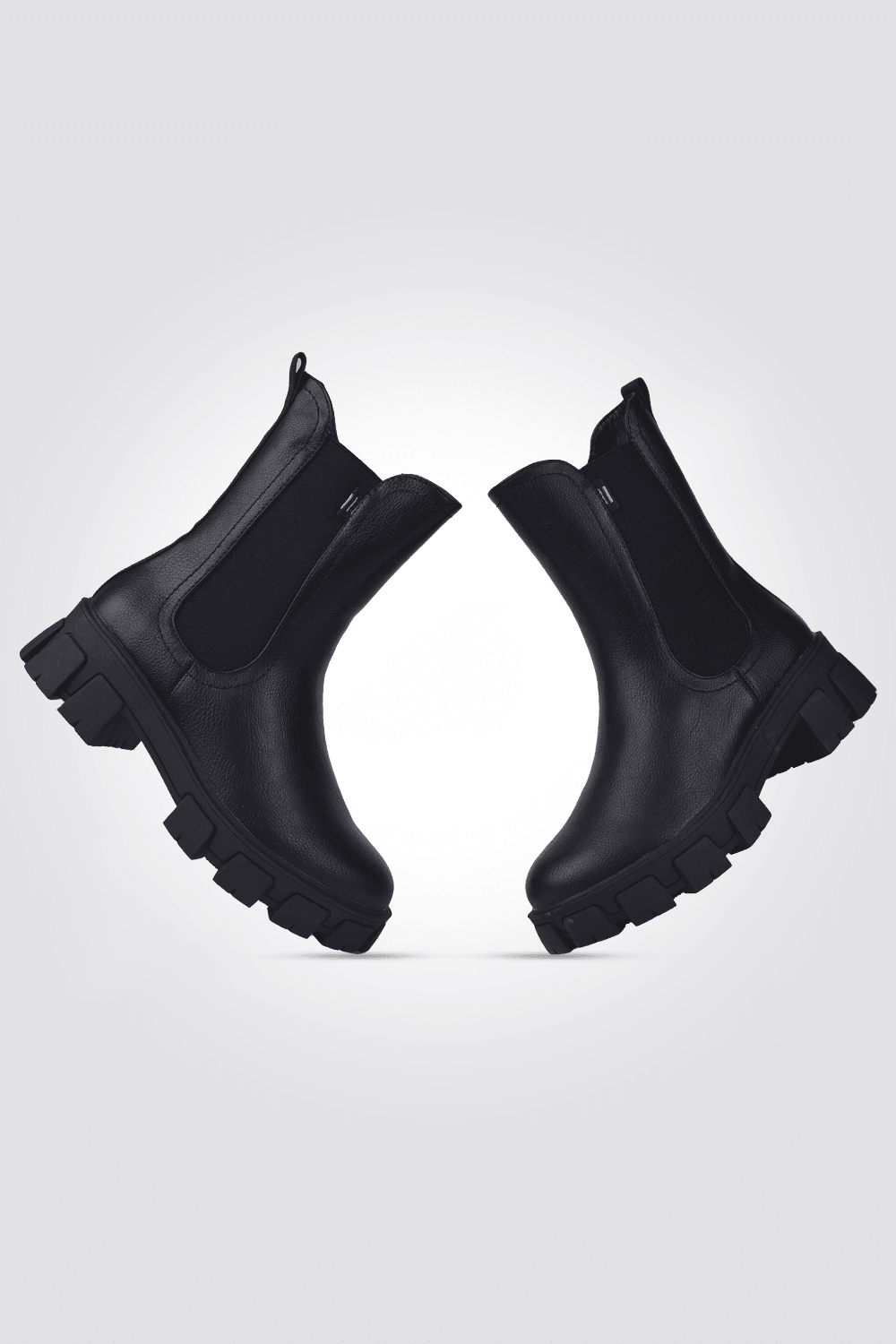 LADY COMFORT - מגף עם גומי בצבע שחור - MASHBIR//365