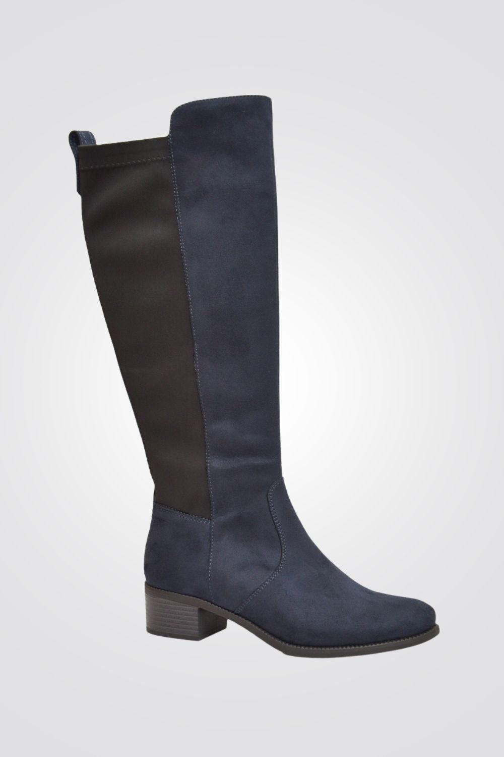 LADY COMFORT - מגף עם לייקרה מאחור בצבע נייבי - MASHBIR//365