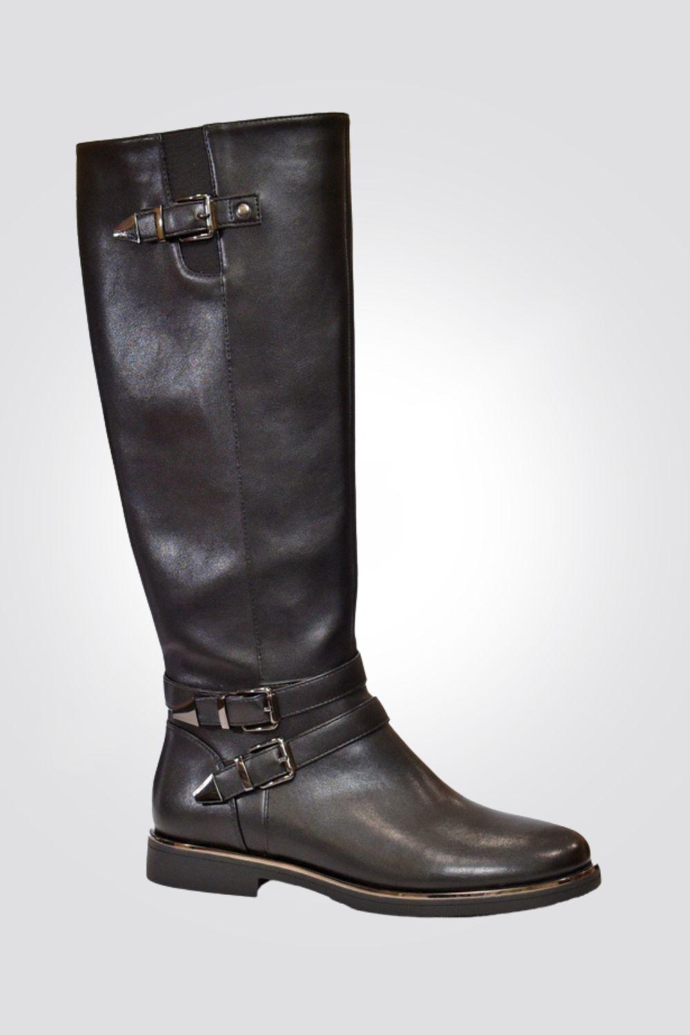 LADY COMFORT - מגף עם רצועות בצבע שחור - MASHBIR//365