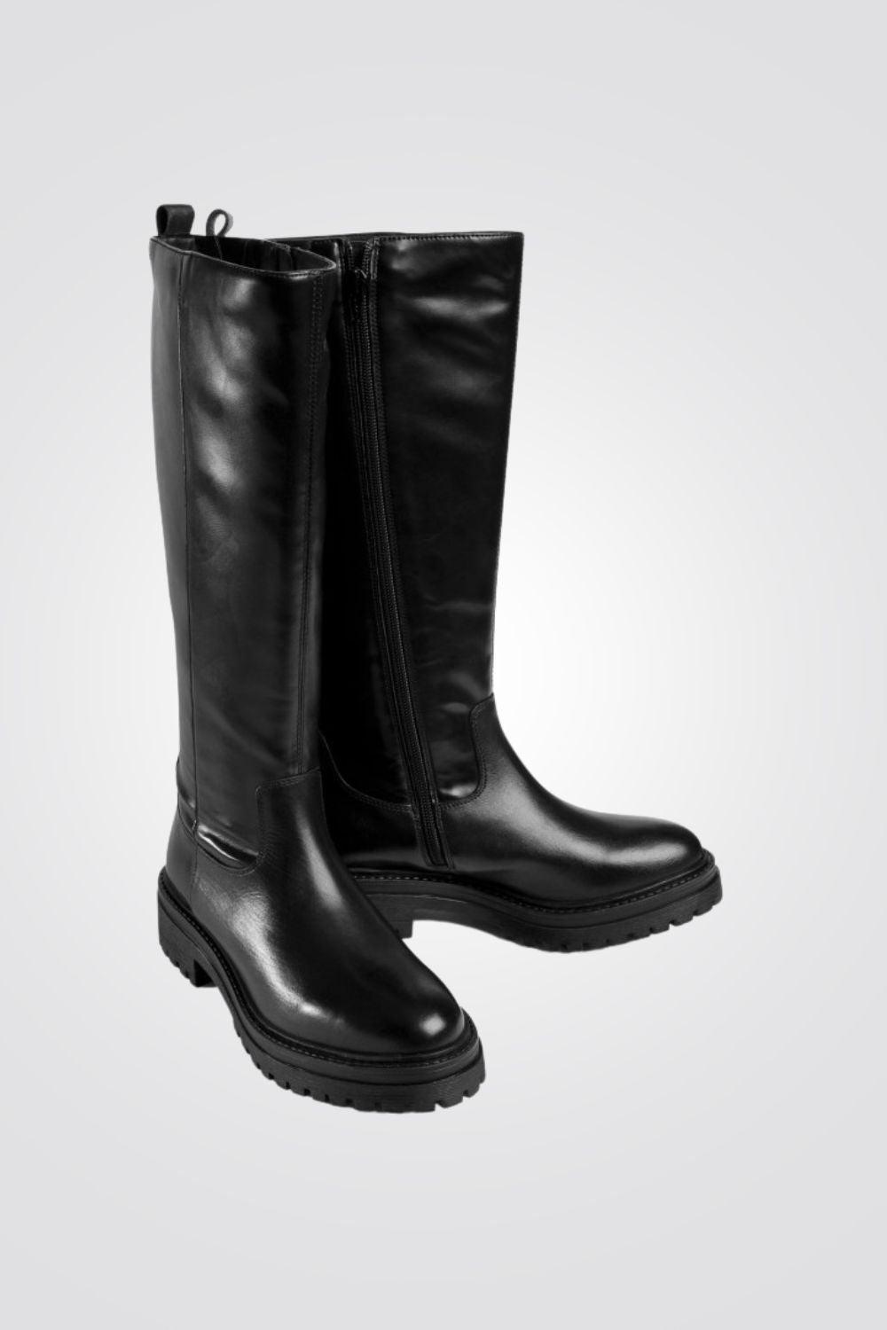 GEOX - מגף מעור D IRIDEA C בצבע שחור - MASHBIR//365