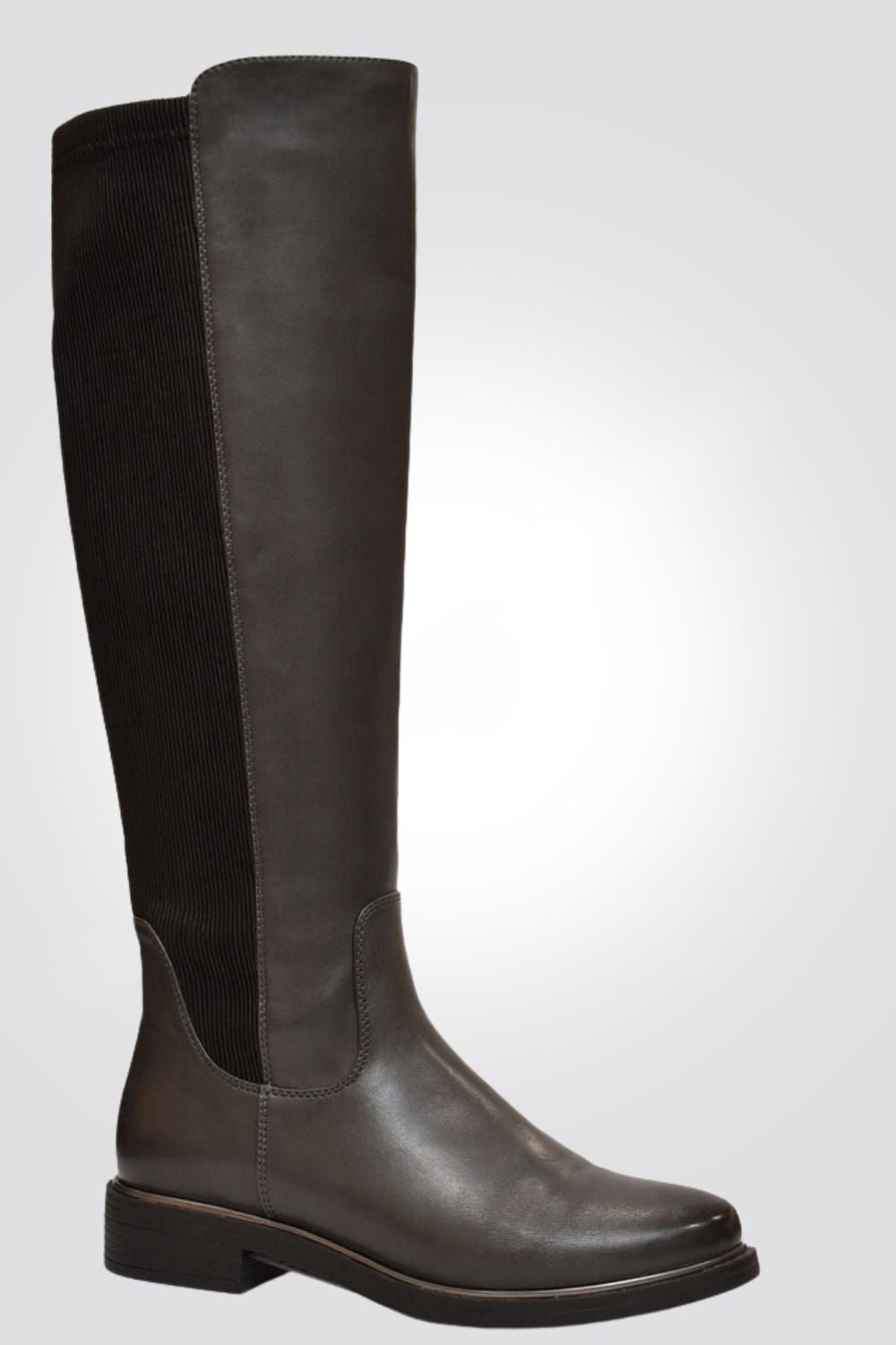 LADY COMFORT - מגף נשים גבוה אפור עם גומי סטרץ מאחור - MASHBIR//365