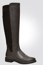 LADY COMFORT - מגף נשים גבוה אפור עם גומי סטרץ מאחור - MASHBIR//365