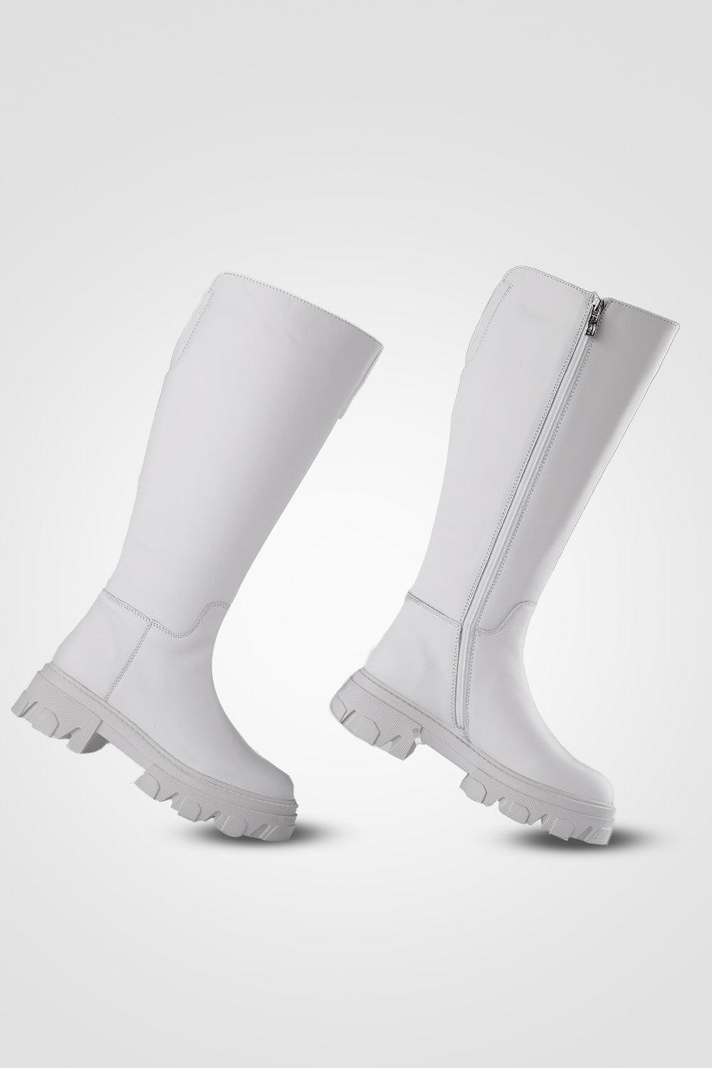 KENNETH COLE - מגפי ברך סוליית טרקטור WHITE STONE - MASHBIR//365