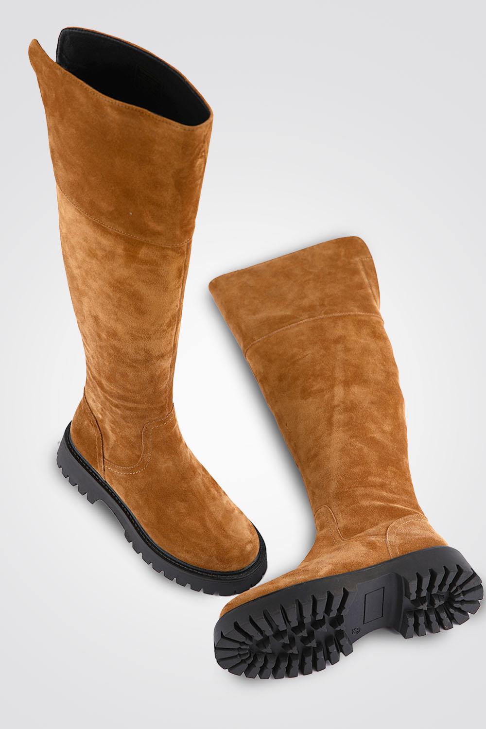 KENNETH COLE - מגפי ברך זמש CAMEL - MASHBIR//365